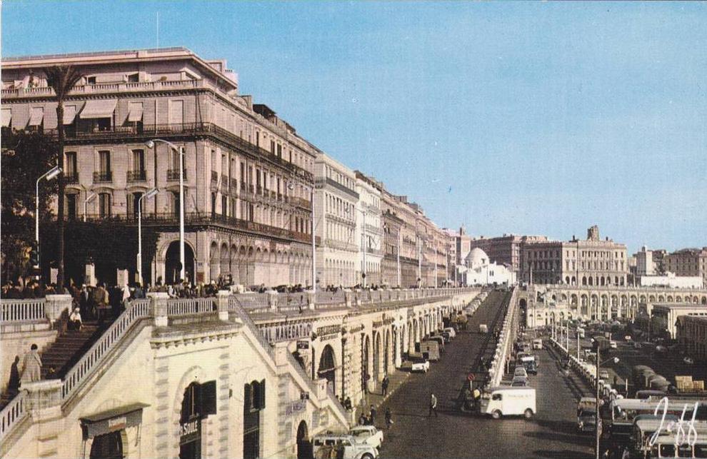 AFRIQUE DU NORD,africa,ALGERIE,ALGER EN 1964,BUS,ARCHITECTURE FRANCAISE,PLACE DES MARTYRS