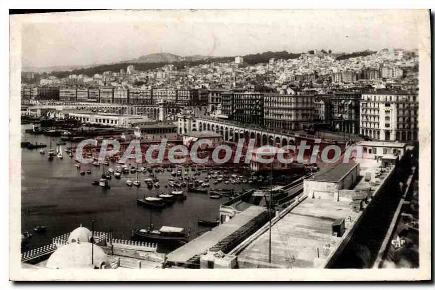 CPA Alger Vue générale sur les quais la casbah