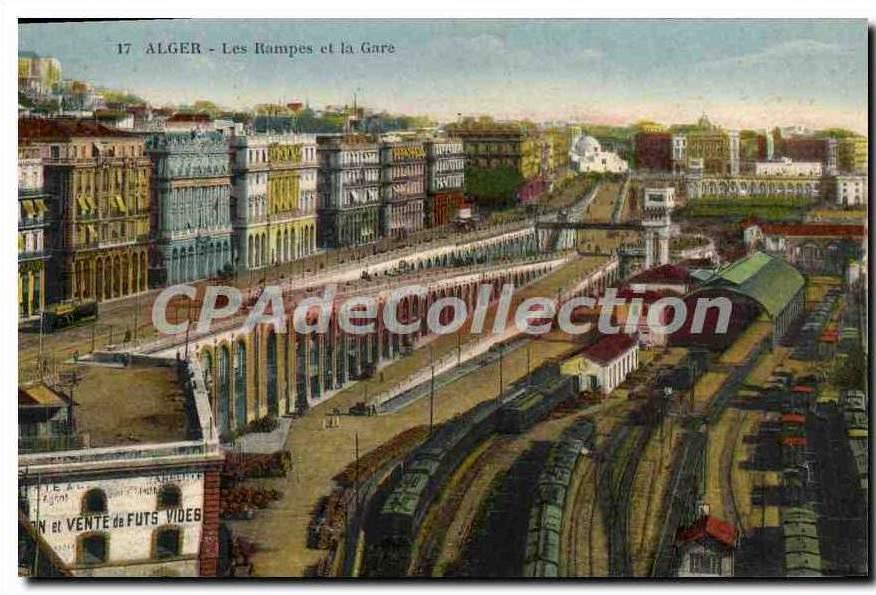 CPA Alger Les Rampes Et La Gare