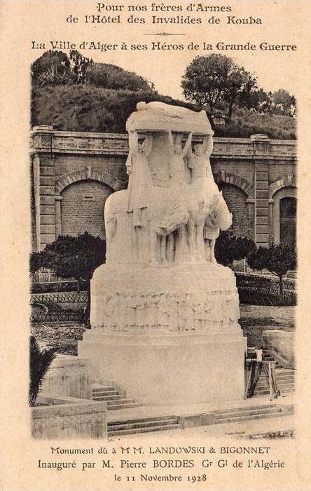 ALGERIE - LA VILLE D' ALGER A SES HEROS DE LA GRANDE GUERRE - C.P.M. -Monument du 11/11/1928