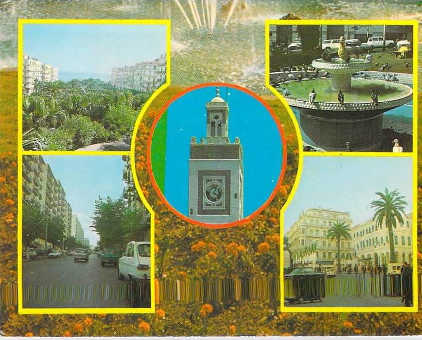 Afrique- ALGERIE  SOUVENIR d´ALGER la Blanche Multi Vues (timbre stamp 
