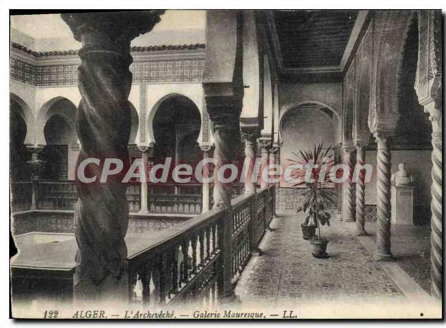 CPA Alger L'Archeveche Galerie Mauresque