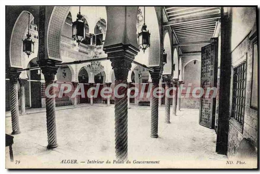 CPA ALGER intérieur du palais du gouvernement