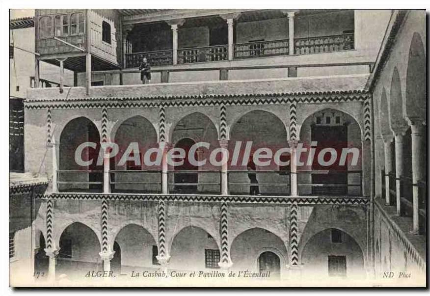 CPA ALGER la Casbah cour et pavillon de l'éventail