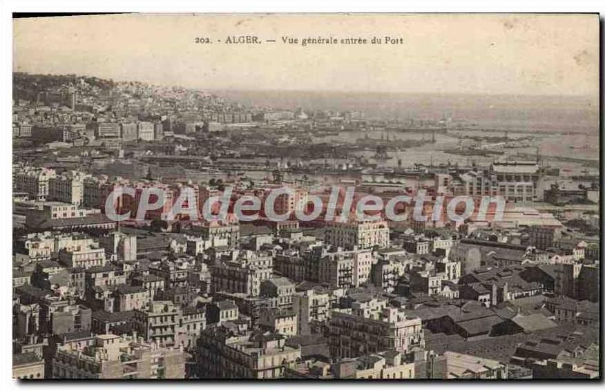 CPA ALGER vue générale entrée du port