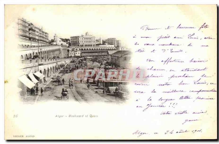 CPA Alger Boulevard et Quais