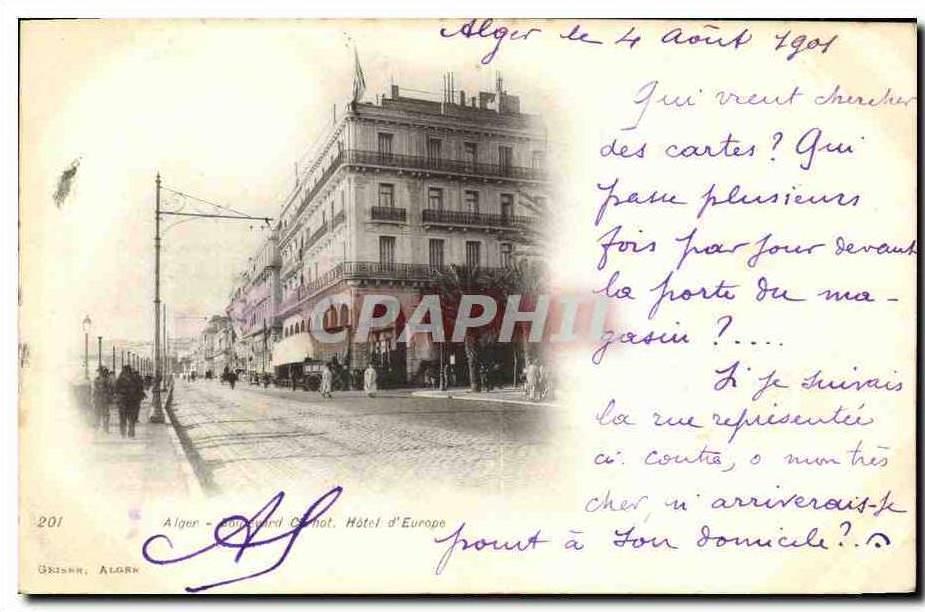 CPA Alger Hotel d Europe Boulevard Carnot