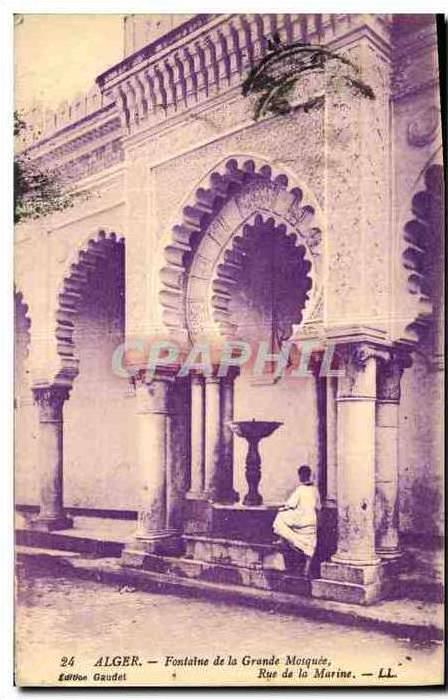 CPA Alger Fontaine de la Grande Mosquee Rue de la marine