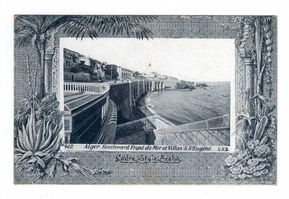 alger (cadre style arabe) boulevard front de mer et villas a st eugene