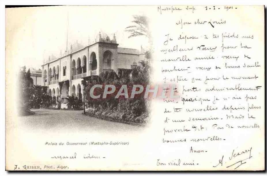 CPA Alger Palais Du Gouveneur Mustapha Superieur