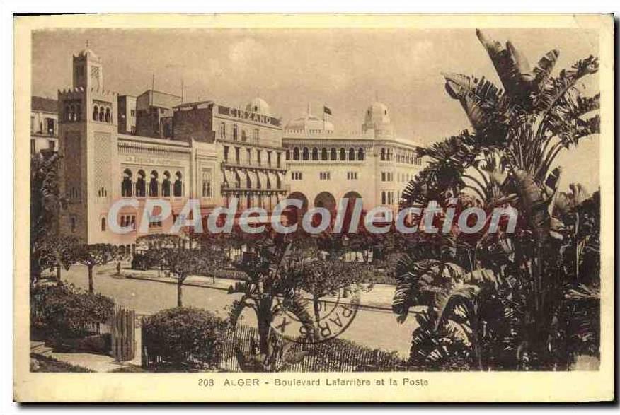 CPA Alger Boulevard Laferriere Et la Poste