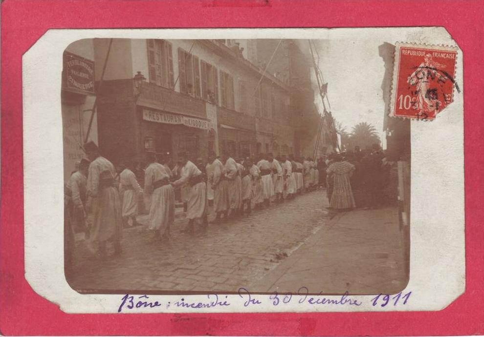BONE - Incendie du 30 Décembre 1911 - (CARTE PHOTO en l´état)
