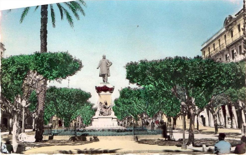 cpsm BONE, le cours bretagne et la statue thiers  (16.27)