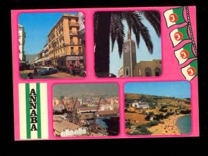 ANNABA Algérie lot 2cp  multivues port Moquée rue plage ( Peugeot 404 ) gare ferroviaire des CFA