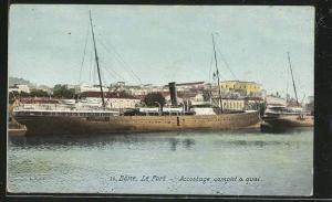 CPA Bone, Le Port, Accostage complet a quai