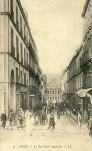 Bône . La Rue Saint Augustin .  Carte rare .  SUPERBE ANIMATION .
