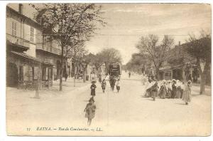 ALGERIA FRANCE Nice vintage postcard street scene BATNA. Used 1907