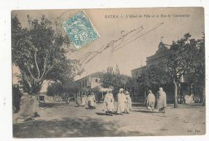 BATNA L´HOTEL DE VILLE ET LA RUE CONSTANTINE CPA ALGERIE