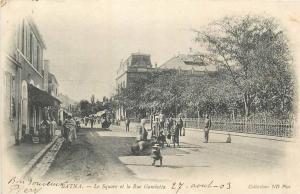 ALGERIE  BATNA le square et la rue gambetta  2 scans