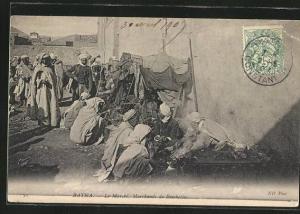 CPA Batna, Le Marche, Marchands de Brochettes