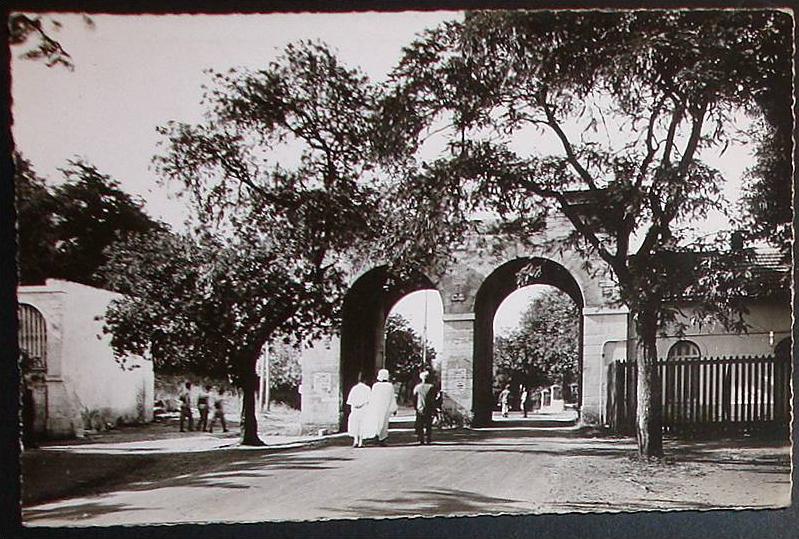 CPA CARTE POSTALE ANCIENNE ALGERIE ANNABA BONE HIPPONE PORTE DES CAROUBIERS ANIMEE