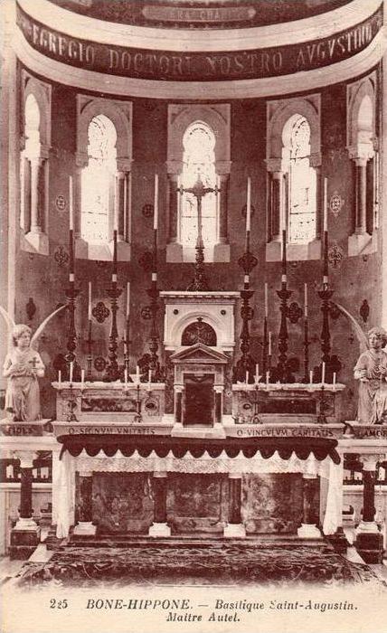 ANNABA- BONE HIPPONE-BASILIQUE SAINT AUGUSTIN-MAITRE AUTEL-ADRESSEE AU CHAMOINE ANGELINI CURE A BAZOCHES LES GALLERANDES