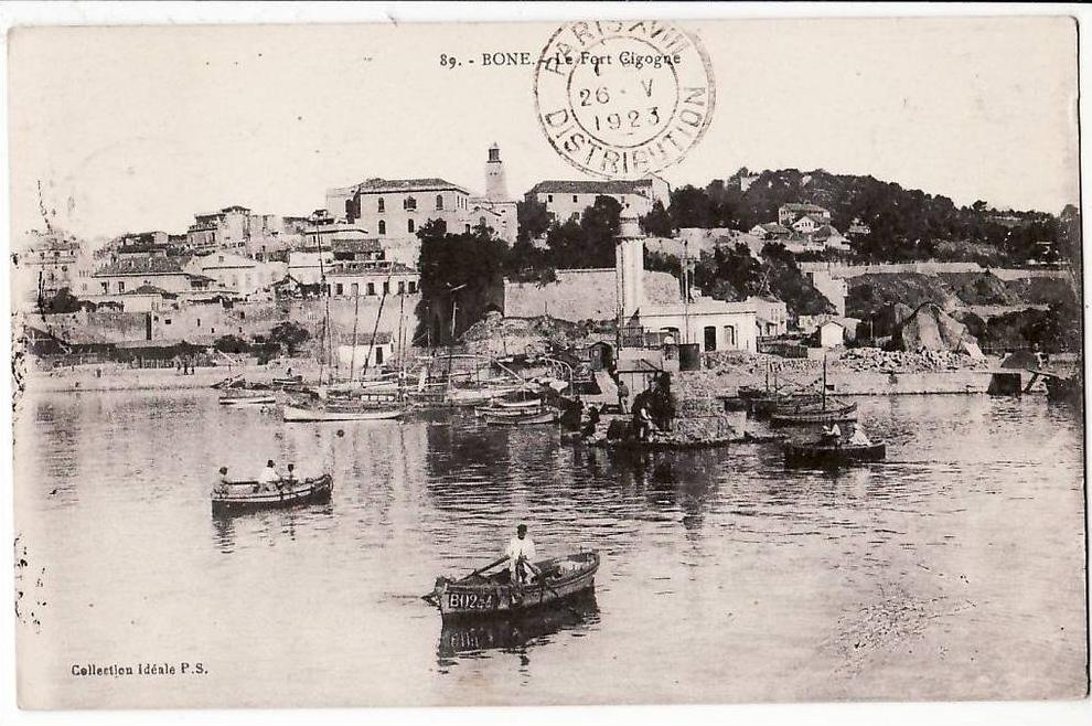 Algerie BONE Barque Pêche N° BO244 Le FORT CIGOGNE 21.05.1923 à BUCHET Paris Maghreb Algeria Algerije Algerien