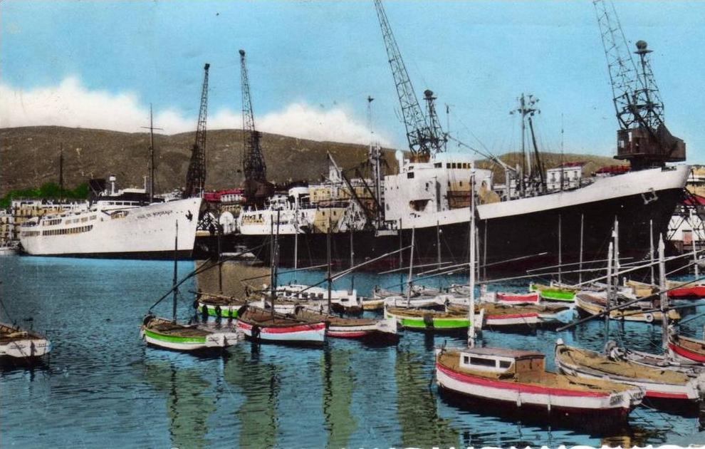CARTE POSTALE.  ALGERIE. BONE. ANNABA. LES QUAIS WARNIER . ANNEES 1950.