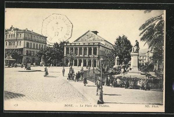 CPA Bone, La Place du Theatre