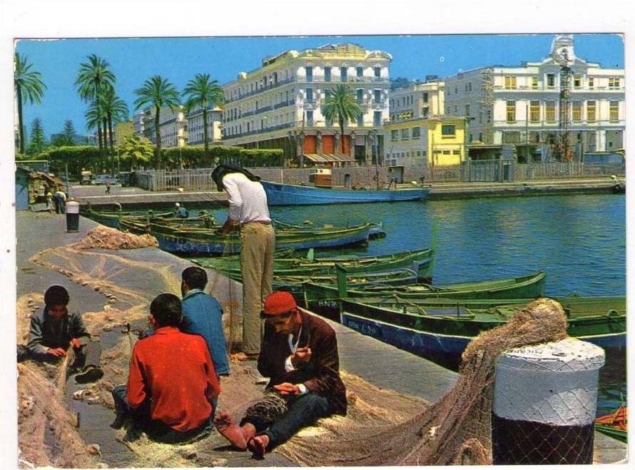 CPM 10*15/A2518/ANNABA LE PORT THE HARBOUR PECHEURS FILETS DE PECHE