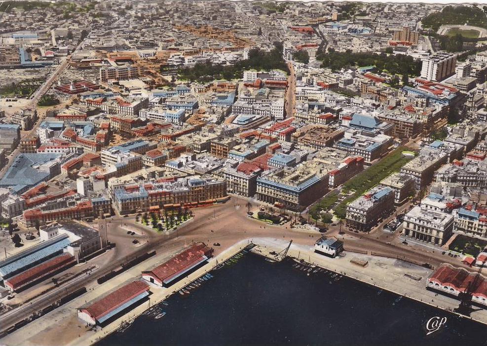 AFRIQUE,AFRICA,AFRIKA,Alg éria,Algérie,BONE,ANNABA, port,centre ville,belle vue aerienne