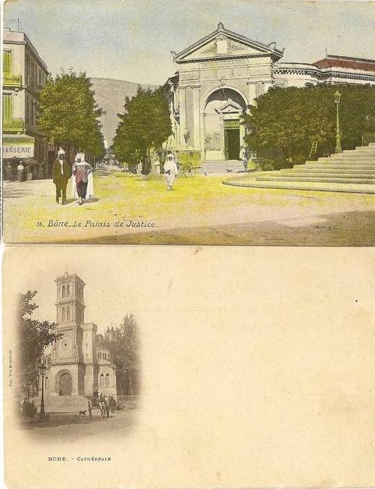 Lot cartes Bone Algérie française Palais de justice cathédrale AFN