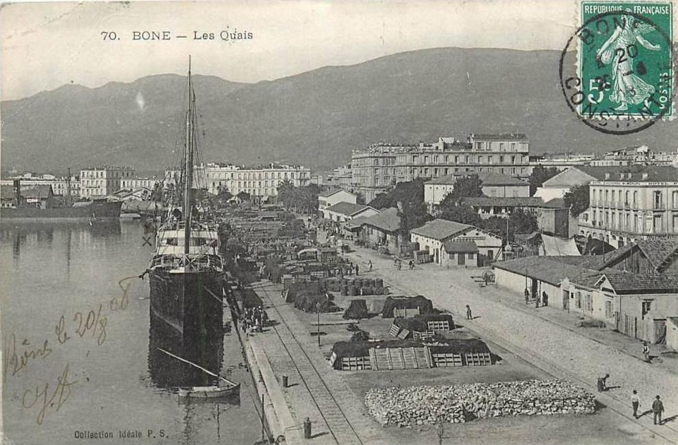 ALGERIE    ANNABA BONE    les quais  2 scans