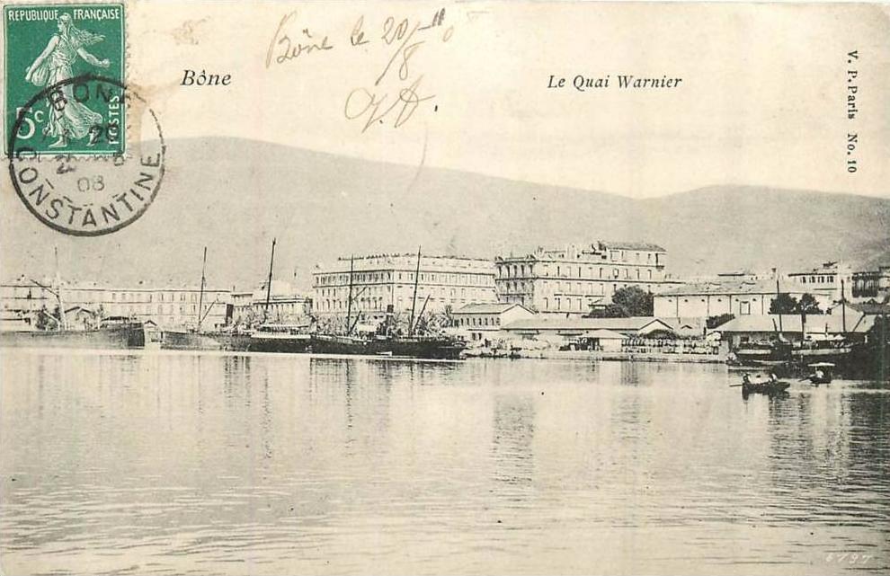 ALGERIE    ANNABA BONE  le quai warnier  2 scans