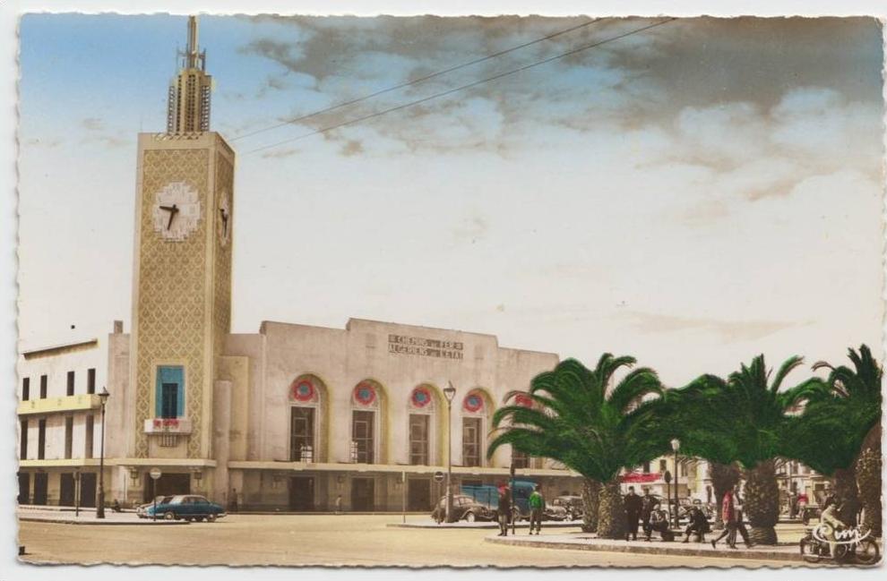 cpsm colorisée Algerie Bone Annaba La Gare Chemin de Fer Algeriens de l'Etat