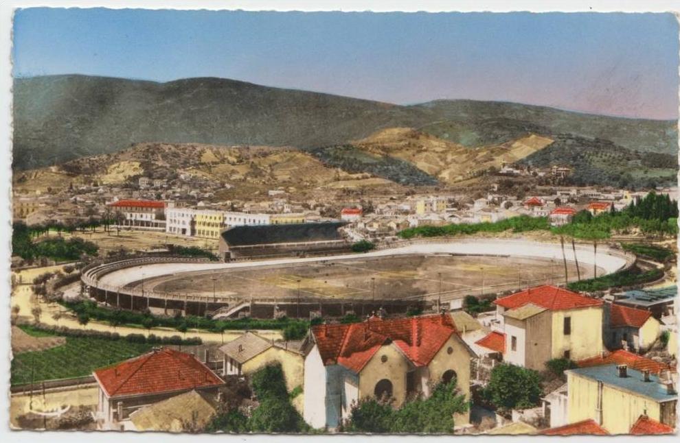cpsm colorisée Algerie Bone Annaba Le Stade Municipal