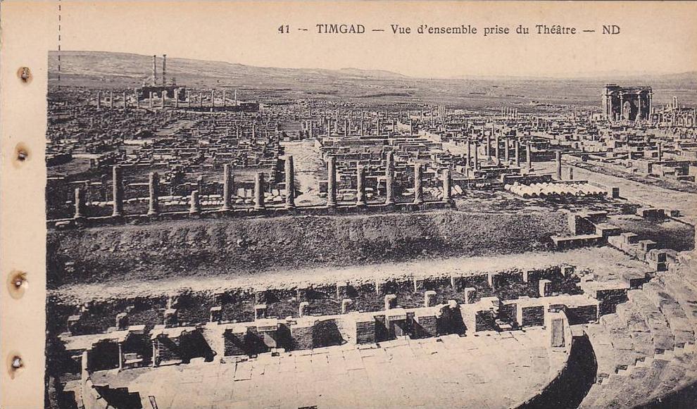 TIMGAD, Vue d'ensemble prise du Theatre, Batna, Algeria, 10-20s