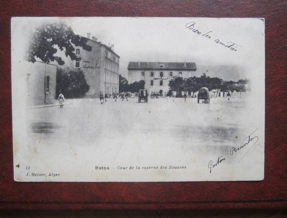Batna Cour de la Caserne des Zouaves Algerien AK CPA