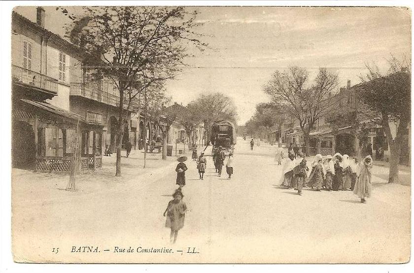 ALGERIA FRANCE Nice vintage postcard street scene BATNA. Used 1907