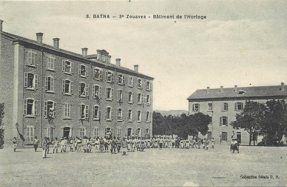 ETRAN 378  BATNA 3ème zouave batiment de l'horloge   animation   belle carte