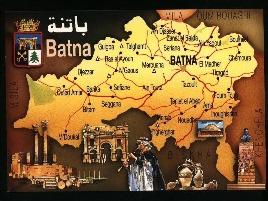 01 Geographic postcard from Algeria / 01 carte postale geographique d´Algérie