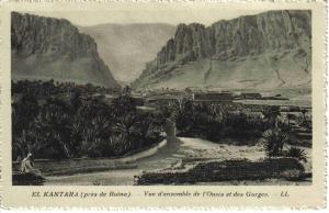 El Kantara Près de Batna Vue d´ensemble de l´Oasis et des Gorges Hôtels Transatlantiques édit