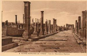 Algérie- (Batna) Ruines Romaines de TIMGAD - Voie du Décumanus Maximus -
