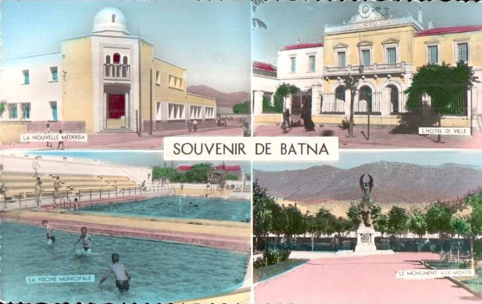 ALGERIE SOUVENIR DE BATNA VUES MULTIPLES CPSM CIRCULEE 1957
