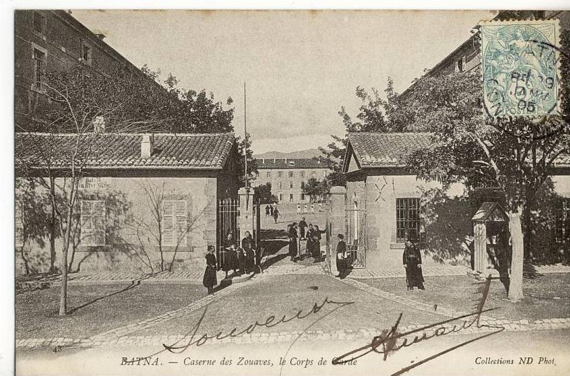cpa-Algérie-Batna-casern e  des zouaves,le corps de garde(animée)