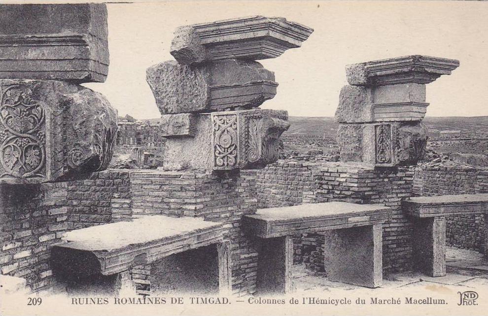 ALERIE,AFRIQUE DU NORD,CARTE ANCIENNE,Cité antique,ruines romaines,TIMGAD EN 1900,batna,aures,fondée par empereur trajan
