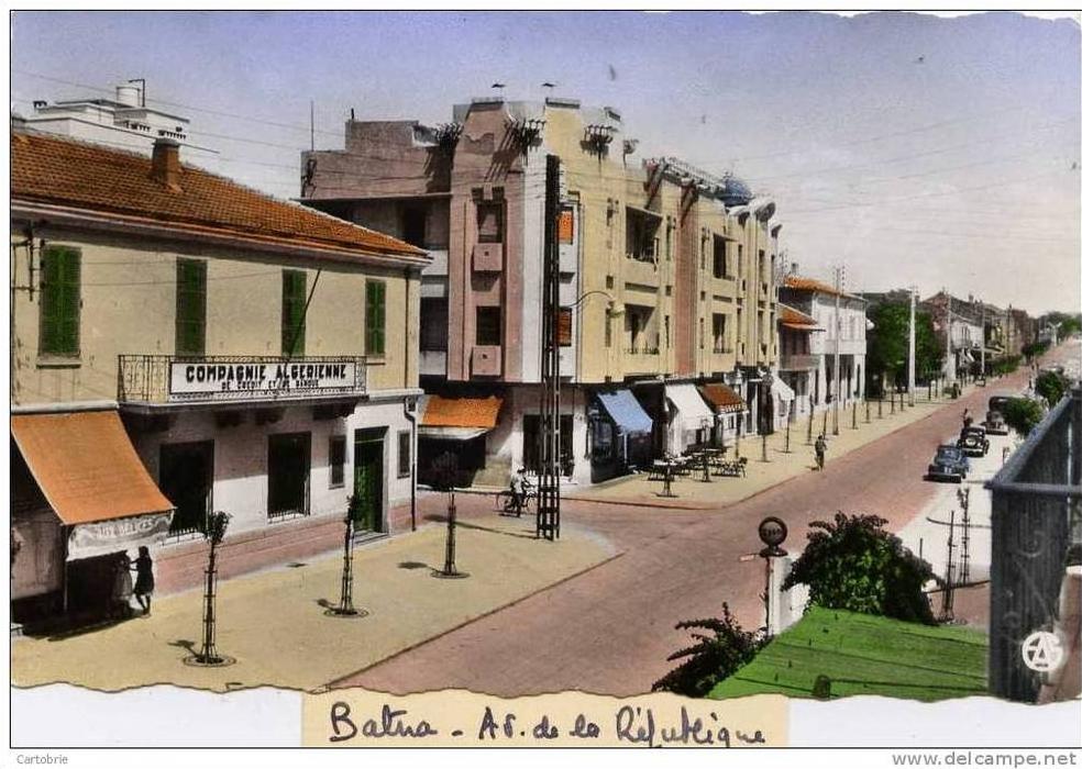 BATNA-Av. de la République-Compagnie Algérienne de Crédit et Banque-cpsm-animée