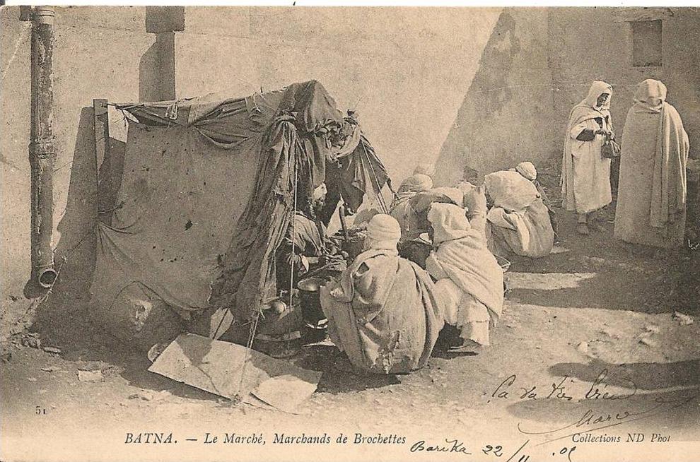 cpa Batna marchands de brochettes le marché