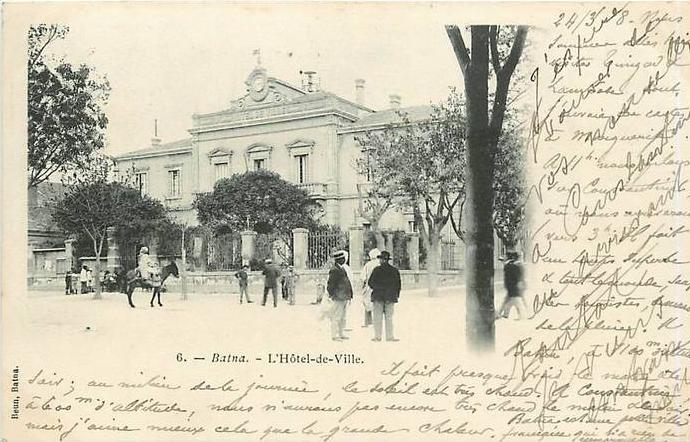 Batna  L'Hôtel de Ville. Dos simple. 2 Scans. Edition Beun