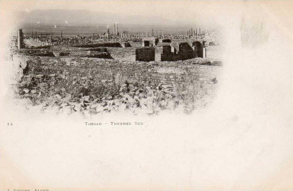 Algérie- (Batna) TIMGAD -Thermes Sud (Cpa Dos Simple -Editions Geiser Alger n° 14 )*PRIX FIXE